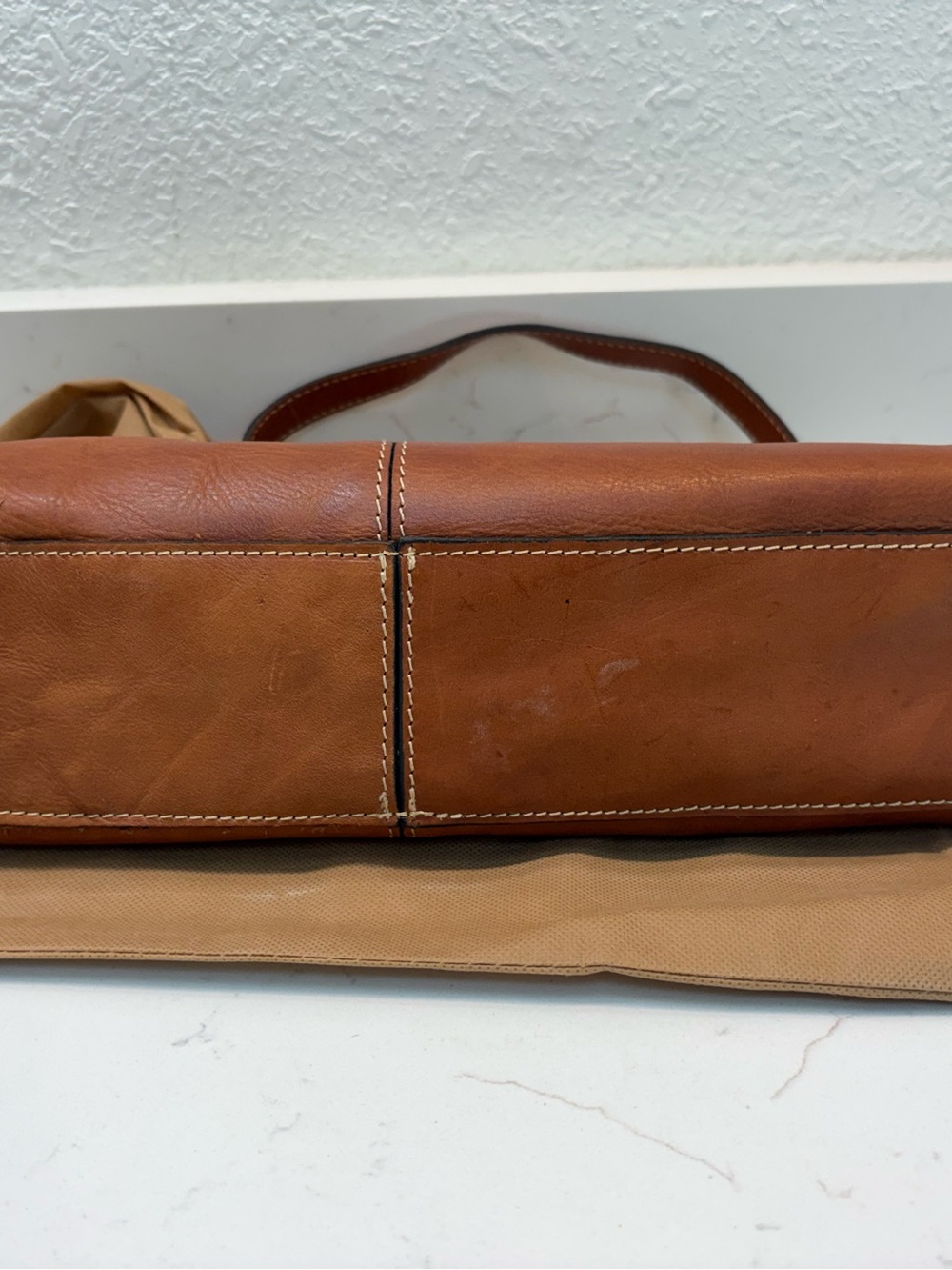 Patricia Nash Brown Leather Frame-Top Shoulder Bag - Picture 3 of 5